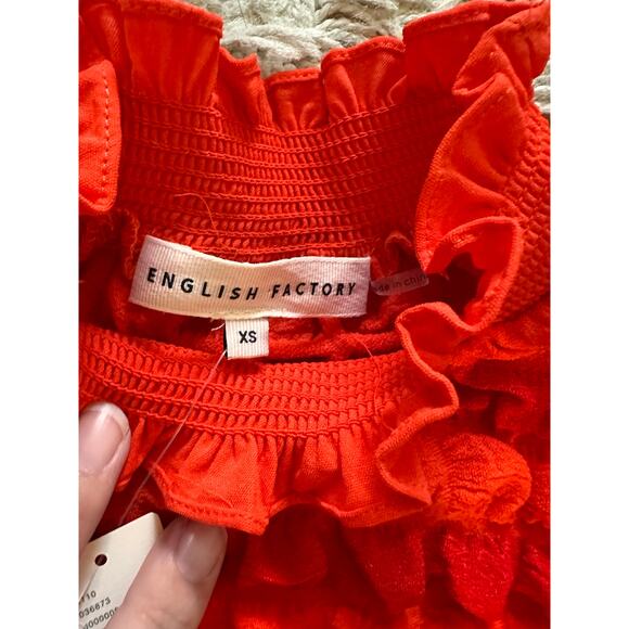 NWT Anthropologie English Factory Short-Sleeve Mock-Neck Textured Top Size XS - Picture 6 of 8